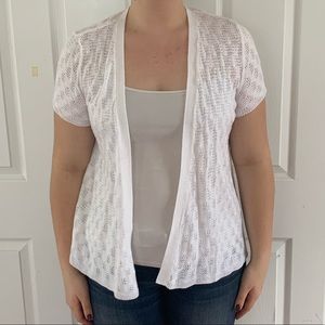 Short Sleeve White Cardigan